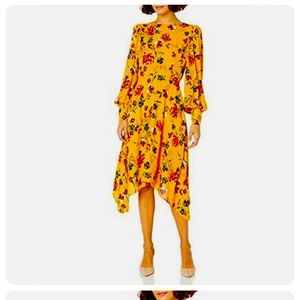 Donna Morgan Yellow Floral Long Sleeve Dress size 12